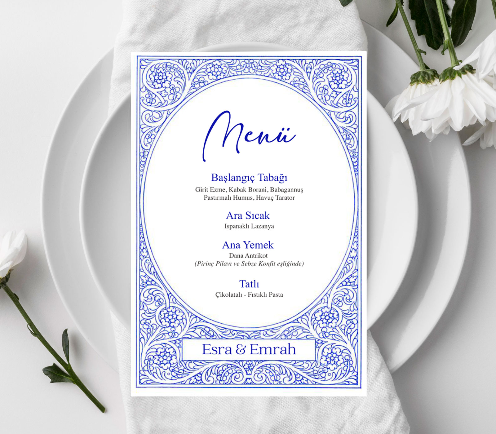 Lacivert Modern Menü QM01